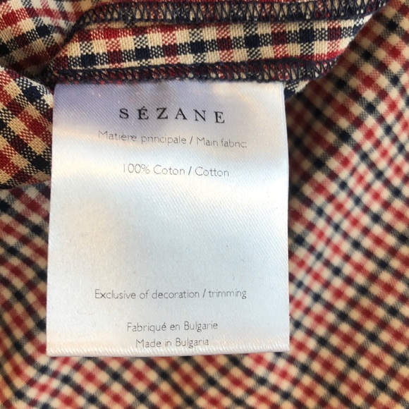 Sezane NWT blue and red gingham check blouse - Picture 4 of 5